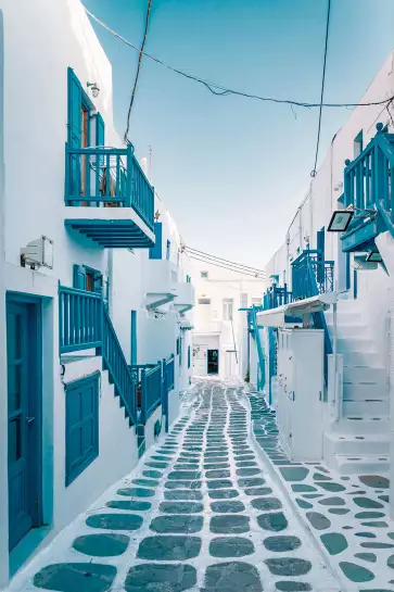 Rue bleue santorin - grece paysage