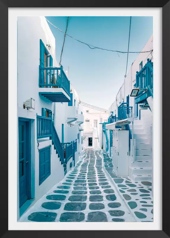 Rue bleue santorin - grece paysage