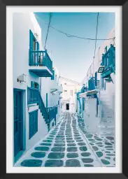 Rue bleue santorin - grece paysage