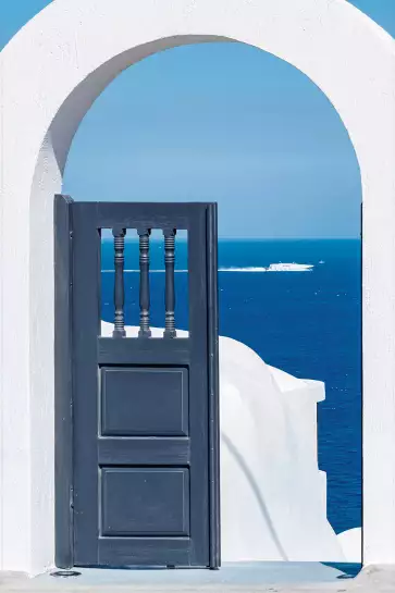 Porte bleue oia - grece paysage