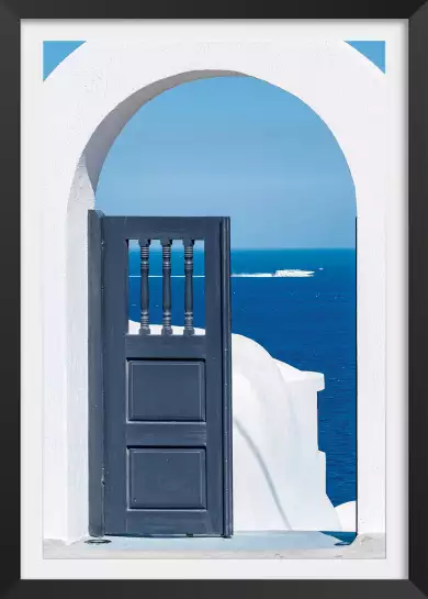 Porte bleue oia - grece paysage