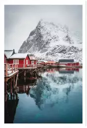 Village de pecheur norvegien - paysage hiver