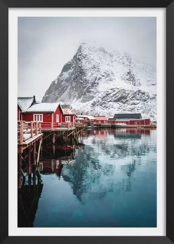 Village de pecheur norvegien - paysage hiver