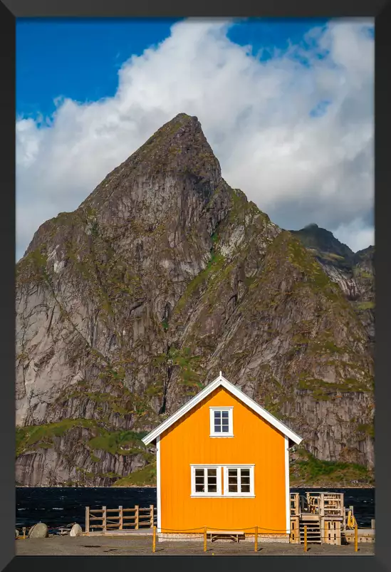 Maison de pêcheur en arctique - tableau paysage