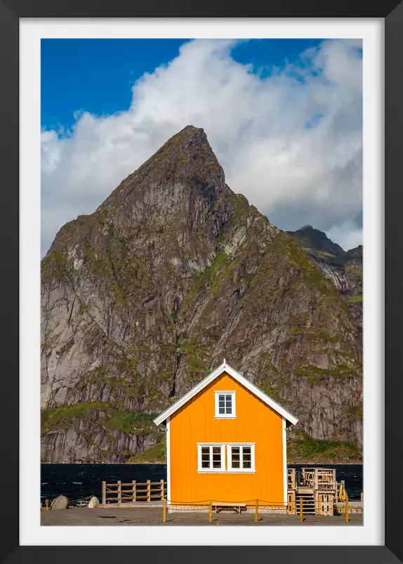 Maison de pêcheur en arctique - tableau paysage