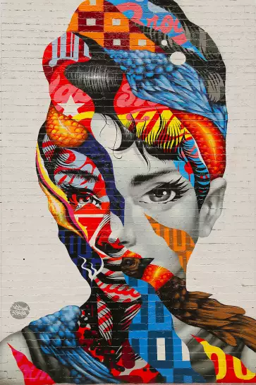 Visage Audrey speechless - poster street art