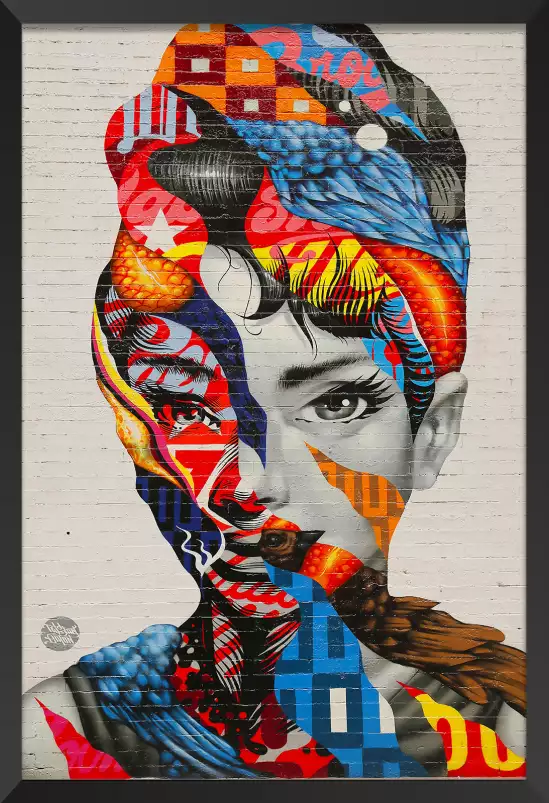 Visage Audrey speechless - poster street art