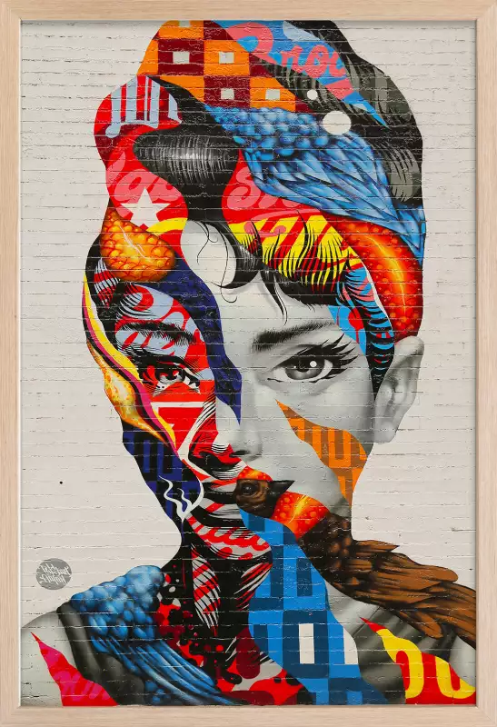 Poster Femme - Fleurs - Jaune - Art - 60x90 cm - Décoration