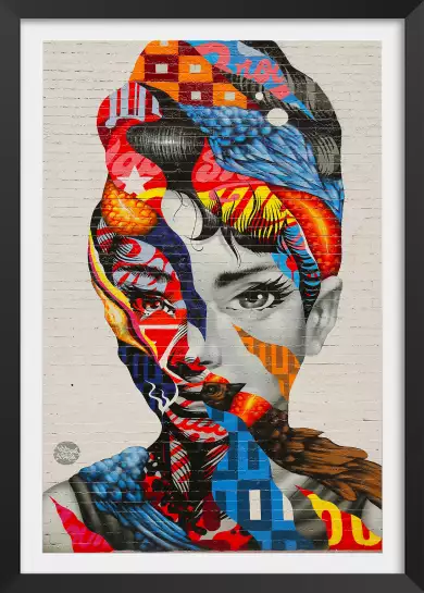 Visage Audrey speechless - poster street art