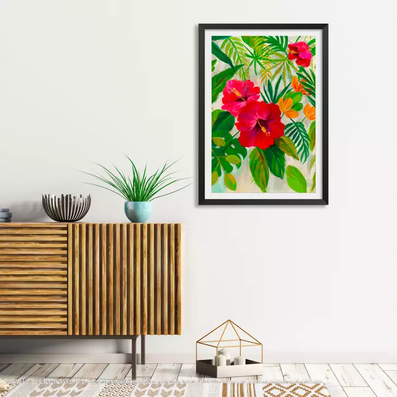 Hibiscus des tropiques - tableau fleur exotique
