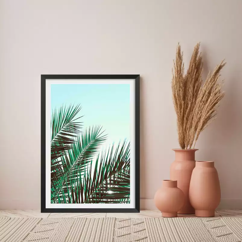 palme verte - affiche feuille de palmier