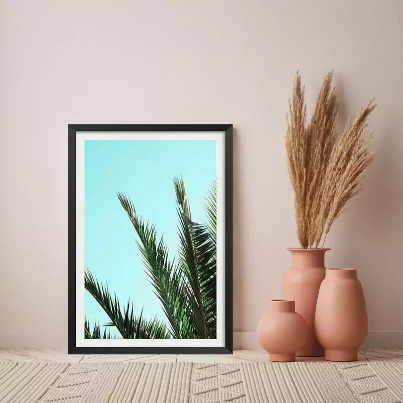 palme bleue - affiche feuille de palmier