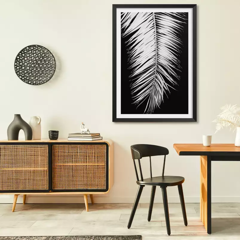palme X - affiche noir et blanc palmier