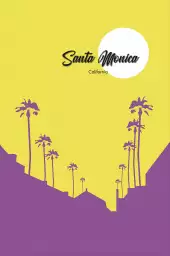 Santa Monica - affiche ville vintage