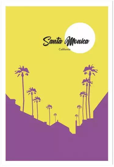 Santa Monica - affiche ville vintage
