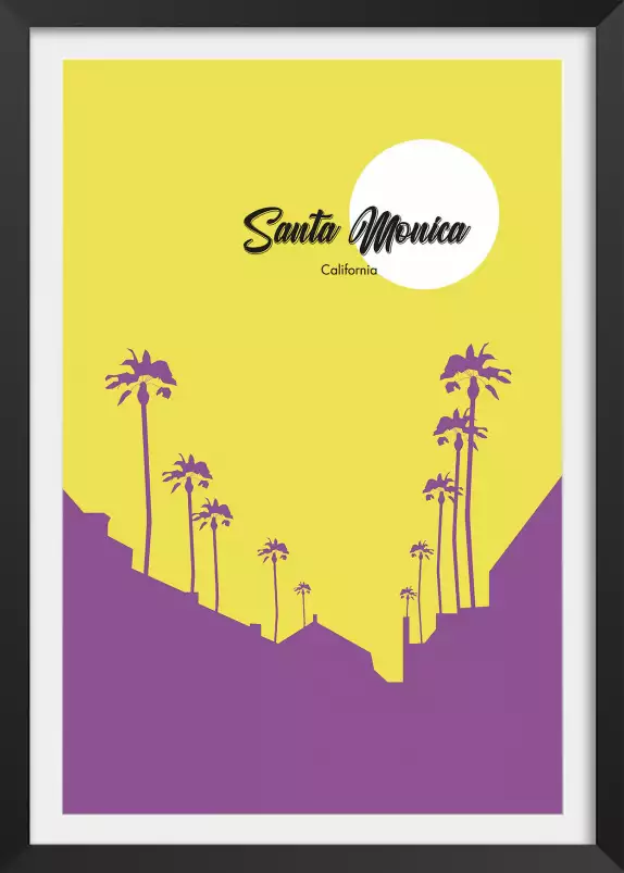 Santa Monica - affiche ville vintage