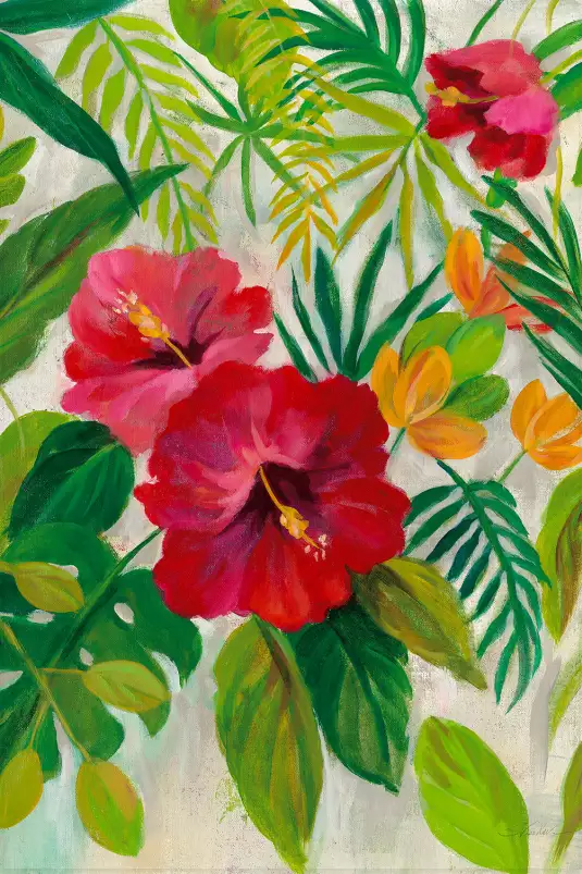 Hibiscus des tropiques - tableau fleur exotique