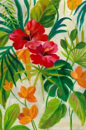 Jardin tropical - tableau fleur exotique