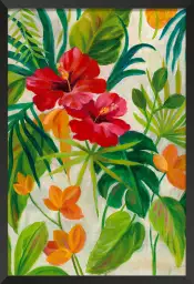 Jardin tropical - tableau fleur exotique