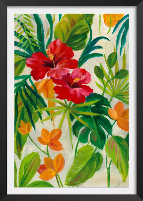 Jardin tropical - tableau fleur exotique