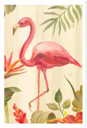 Flamant rose tropical - tableau animaux multicolore