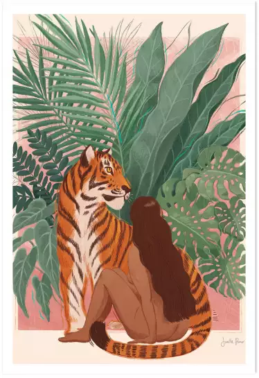 Woman - affiche animaux jungle