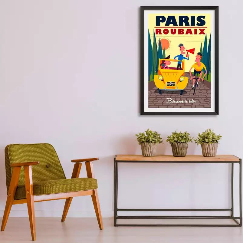 Course Paris - Roubaix - poster humouristique