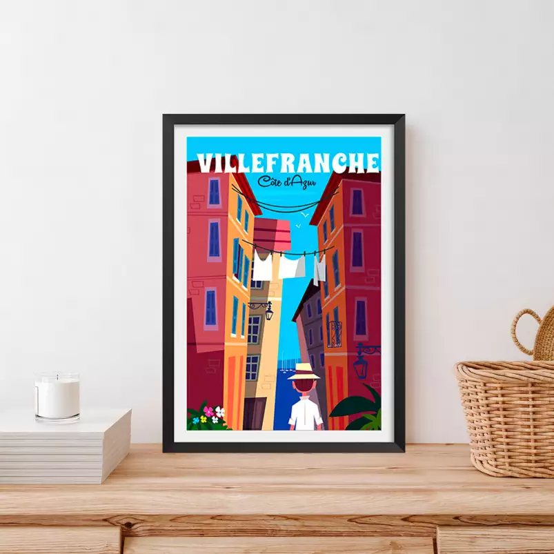 Voyage à Villefranche Sur Mer - poster cote d'azur