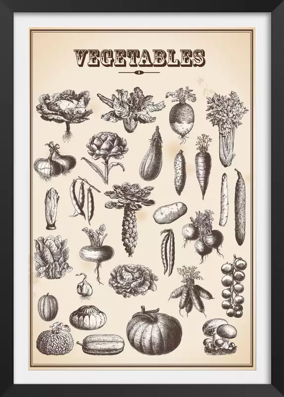 Legumes du jardin - affiche vintage