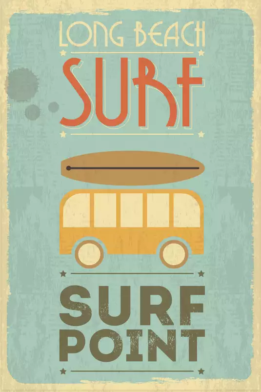 Surf point vintage - affiche surf vintage