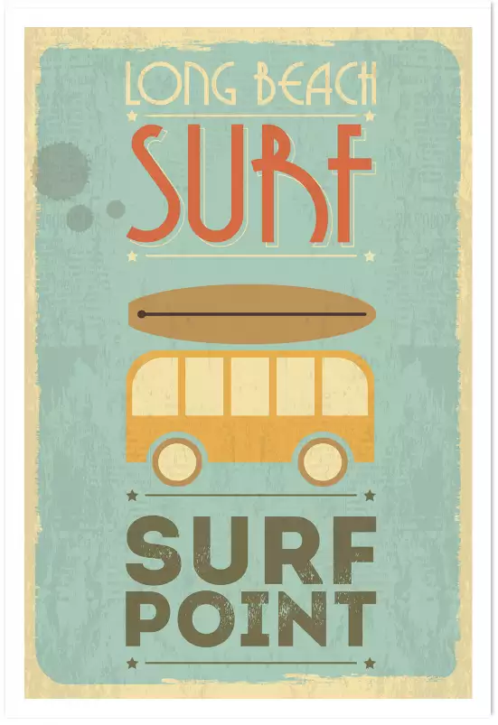 Surf point vintage - affiche surf vintage