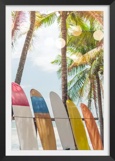 Surf et coconut - poster surf