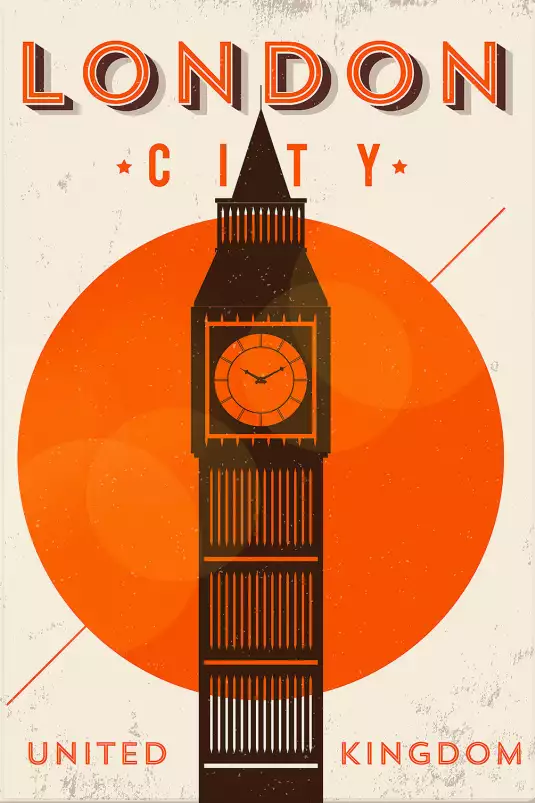 Big Ben - affiche ville vintage