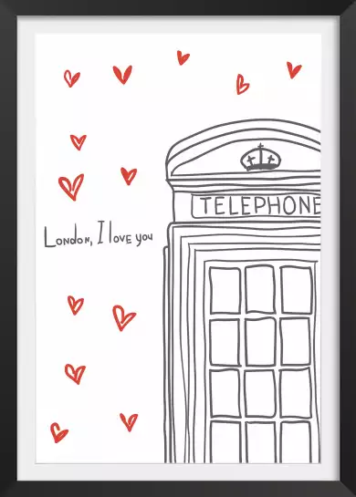 Telephone Boxes - poster noir et blanc