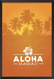 Aloha Hawaï - poster palmiers