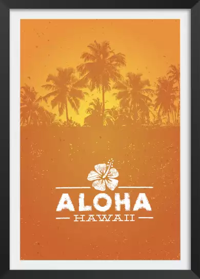 Aloha Hawaï - poster palmiers