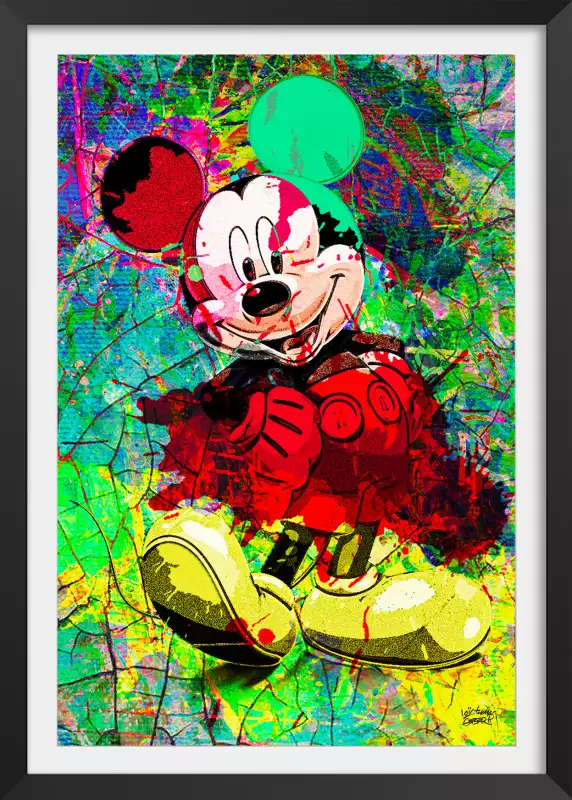 Tableau Graffiti Illustration Mickey- Pop art et street art