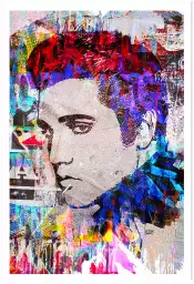 Elvis presley cut papers - street art tableau
