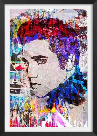 Elvis presley cut papers - street art tableau