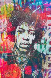 Jimmy hendrix psyché - street art tableau