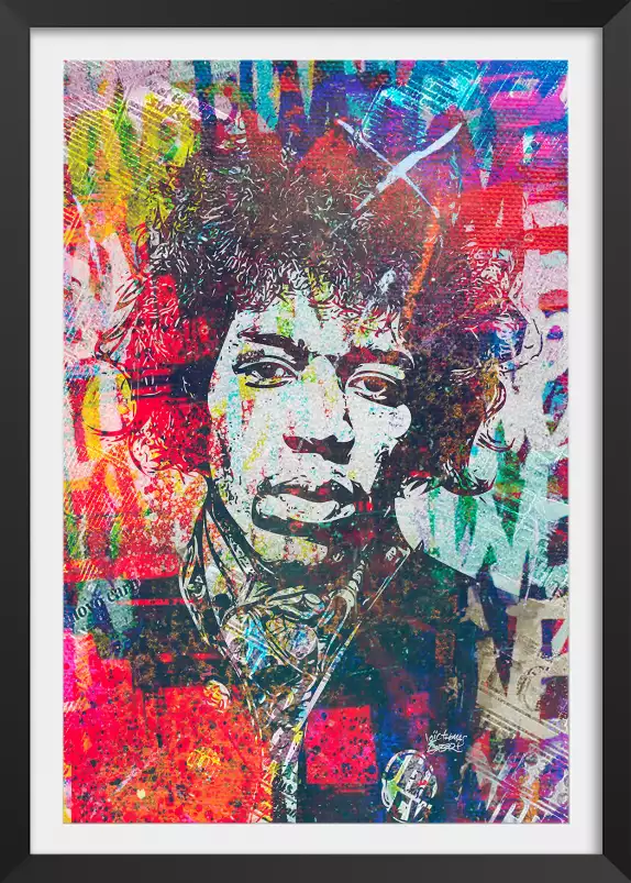 Jimmy hendrix psyché - street art tableau