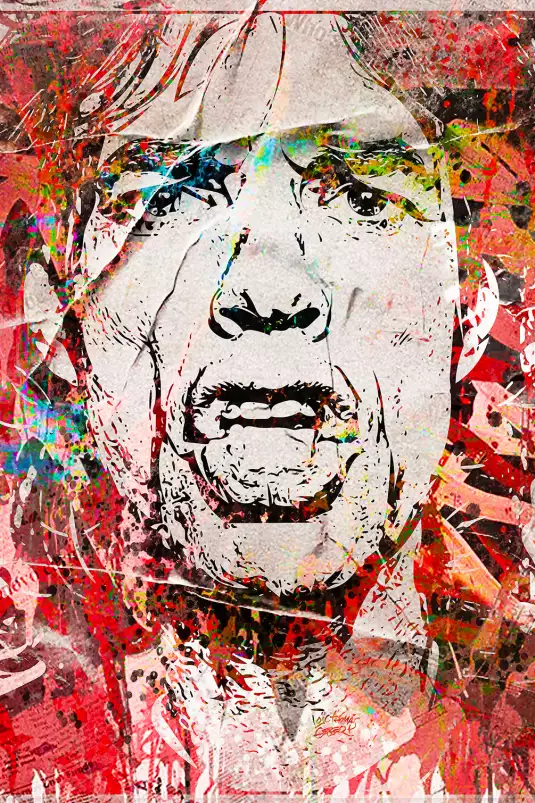 Mike jagger street - street art tableau