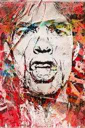 Mike jagger street - street art tableau