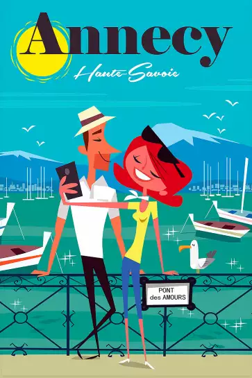 Le pont des amours Annecy - poster les alpes