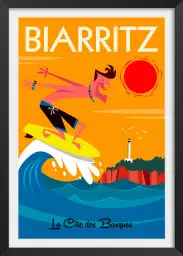 Surf à Biarritz - affiche sud ouest