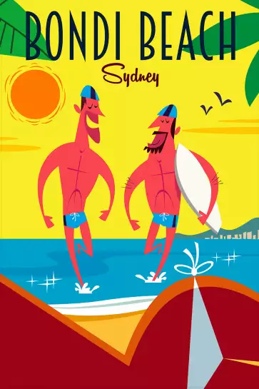 Surf à Bondi Beach - poster du monde