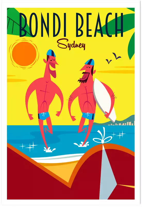 Surf à Bondi Beach - poster du monde