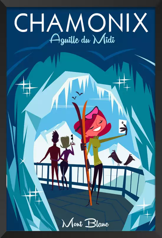 Pause à l'Aiguille du Midi - poster les alpes