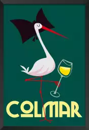 Cigogne de Colmar - affiche alsace