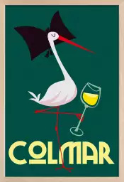 Cigogne de Colmar - affiche alsace